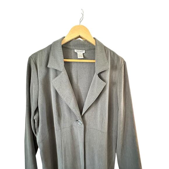 Agenda Gray Long Sleeve, One Button, Long Blazer sz 1x - Picture 5 of 10